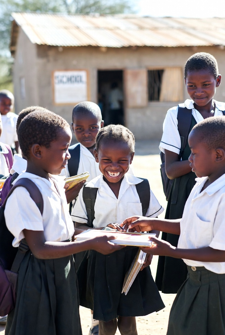 Children laughing at school